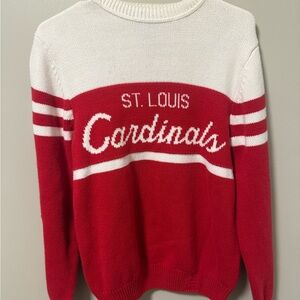 Vintage Women's St. Louis Cardinals Red and White Crew Neck Sweater